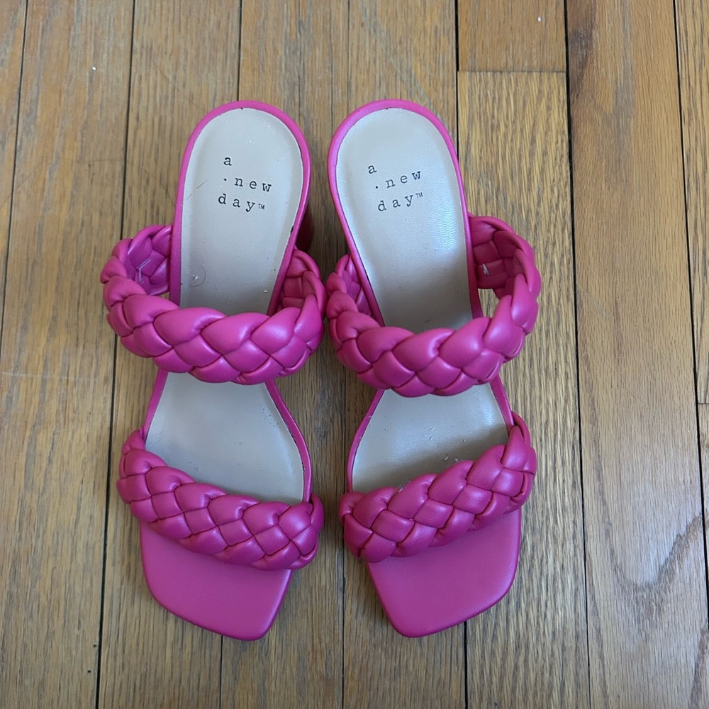 A New Day Women's Vibrant Pink Braided Sandals